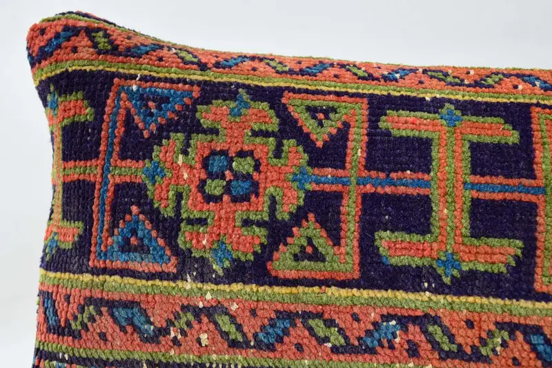 Boho Pillow, Armchair Cushion, Crochet Pattern Pillow Case, Turkish Pillow, 12x48 Red Cushion, Chair Cushion Cover, Pillow, Kilim Pillow Cover - 2
