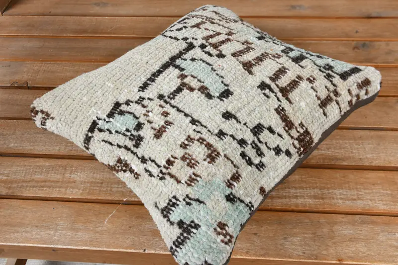 Pastel Cushion Case, Farmhouse Cushion Case, Throw Kilim Pillow, Gift Pillow, Home Decor Pillow, 12x12 Beige Pillow Case, Pillow Sham - 2