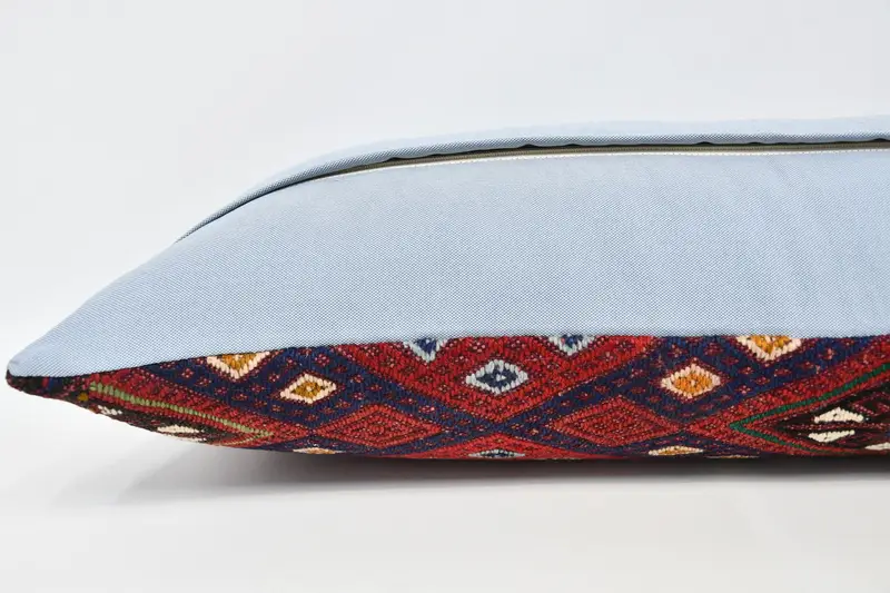Kilim Pillow Cover, 16x36 Red Cushion, Pillow for Sofa, Cushion Cover, Boho Pillow Sham Cover, Chair Pillow, Handmade Rug Seat Pillow Cover - 6