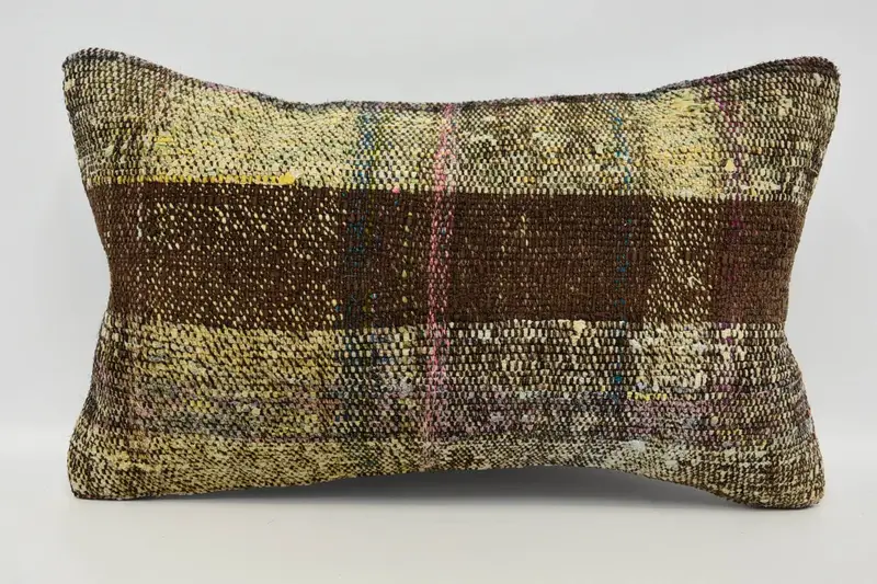 Outdoor Pillow Cover, 12x20 Brown Cushion Cover, Nautical Throw Pillow Cover, Cushion, Handmade Kilim Cushion, Kilim Cushion Sham, Antique Pillows - 1