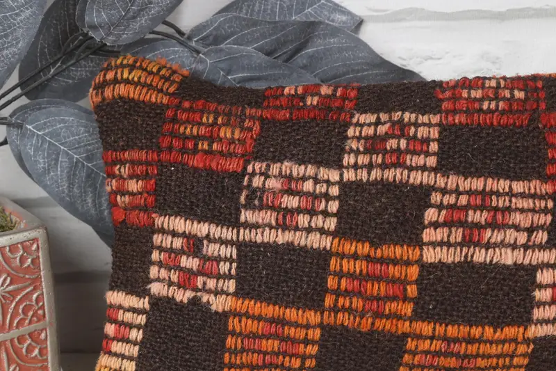 Personalized Gift Pillow Cushion, 8x16 Orange Pillow Case, Pillow for Couch, Turkish Kilim Pillow, Cushion Case, Interior Designer Pillow - 2