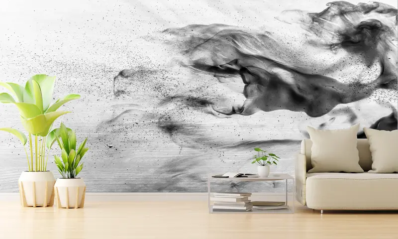 Abstract Wall Mural, Abstract Smoke Wall Mural, Smoke Wall Print, Contemporary Wallpaper, Modern Wall Painting, Smoking Wall Painting, - 2