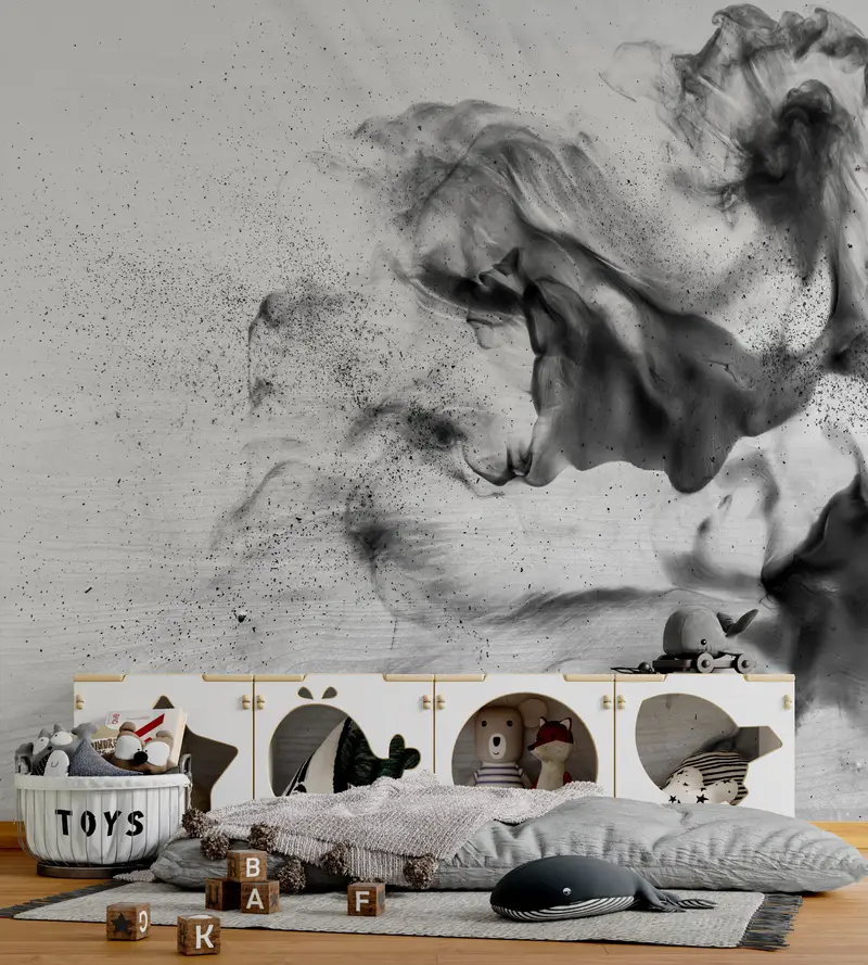 Abstract Wall Mural, Abstract Smoke Wall Mural, Smoke Wall Print, Contemporary Wallpaper, Modern Wall Painting, Smoking Wall Painting, - 6