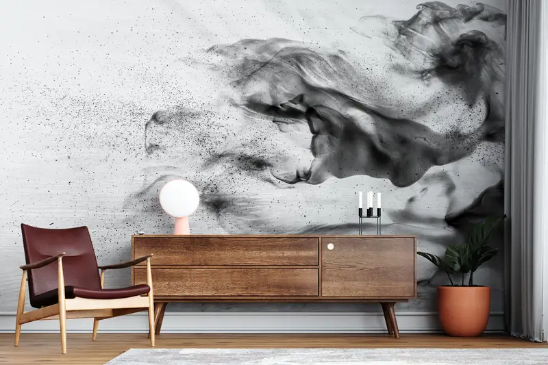 Abstract Wall Mural, Abstract Smoke Wall Mural, Smoke Wall Print, Contemporary Wallpaper, Modern Wall Painting, Smoking Wall Painting, - 3