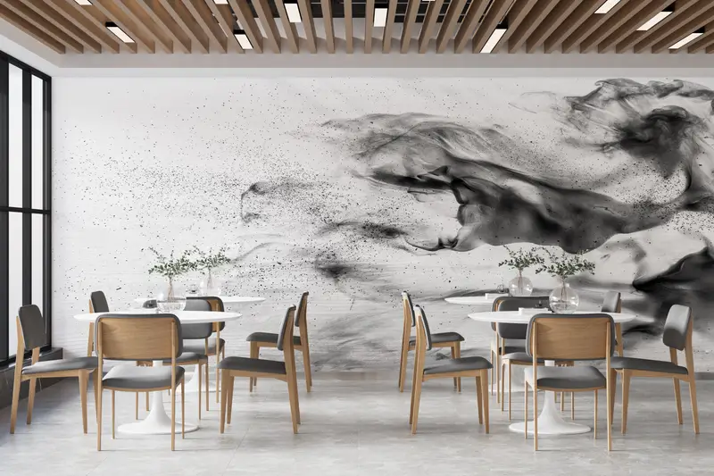 Abstract Wall Mural, Abstract Smoke Wall Mural, Smoke Wall Print, Contemporary Wallpaper, Modern Wall Painting, Smoking Wall Painting, - 5