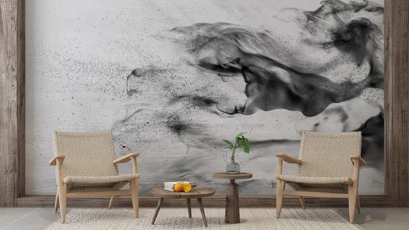 Abstract Wall Mural, Abstract Smoke Wall Mural, Smoke Wall Print, Contemporary Wallpaper, Modern Wall Painting, Smoking Wall Painting, - 7