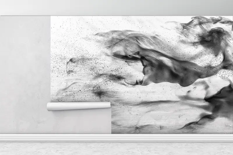 Abstract Wall Mural, Abstract Smoke Wall Mural, Smoke Wall Print, Contemporary Wallpaper, Modern Wall Painting, Smoking Wall Painting, - 1