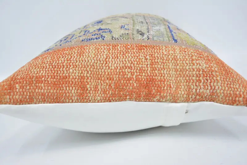 Nomadic Pillow Case, Chair Pillow, Ethnical Kilim Rug Pillow, 16x24 Beige Cushion Case, Cushion Cover, Antique Pillows, Home Decor Pillow - 5