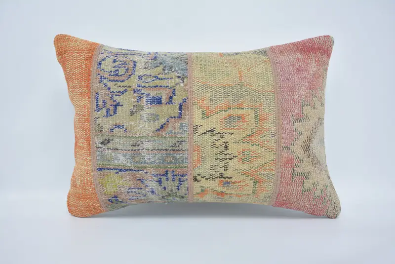 Nomadic Pillow Case, Chair Pillow, Ethnical Kilim Rug Pillow, 16x24 Beige Cushion Case, Cushion Cover, Antique Pillows, Home Decor Pillow - 1