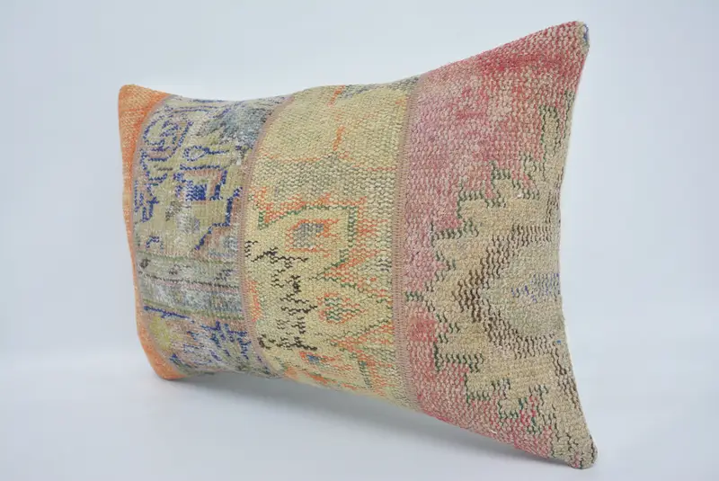 Nomadic Pillow Case, Chair Pillow, Ethnical Kilim Rug Pillow, 16x24 Beige Cushion Case, Cushion Cover, Antique Pillows, Home Decor Pillow - 4