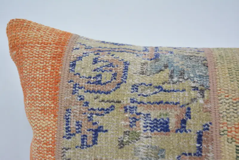 Nomadic Pillow Case, Chair Pillow, Ethnical Kilim Rug Pillow, 16x24 Beige Cushion Case, Cushion Cover, Antique Pillows, Home Decor Pillow - 2