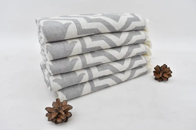 Small Bath Towels, Wedding Day Gift For Bride, Gift For Her, 40x24 Cotton Tulip Patterned Towel, Monogrammed Hand Towel, Turkish Hand Towel - 3