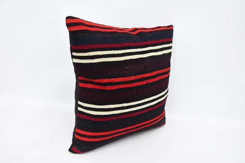 Retro Cushion Case, Vintage Pillow, Pillow for Sofa, Oriental Pillow Sham, Pillow Sham, Vintage Kilim Pillow, 24x24 Brown Pillow Cover - 3