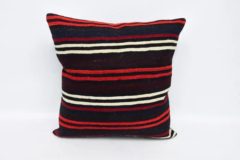 Retro Cushion Case, Vintage Pillow, Pillow for Sofa, Oriental Pillow Sham, Pillow Sham, Vintage Kilim Pillow, 24x24 Brown Pillow Cover - 1