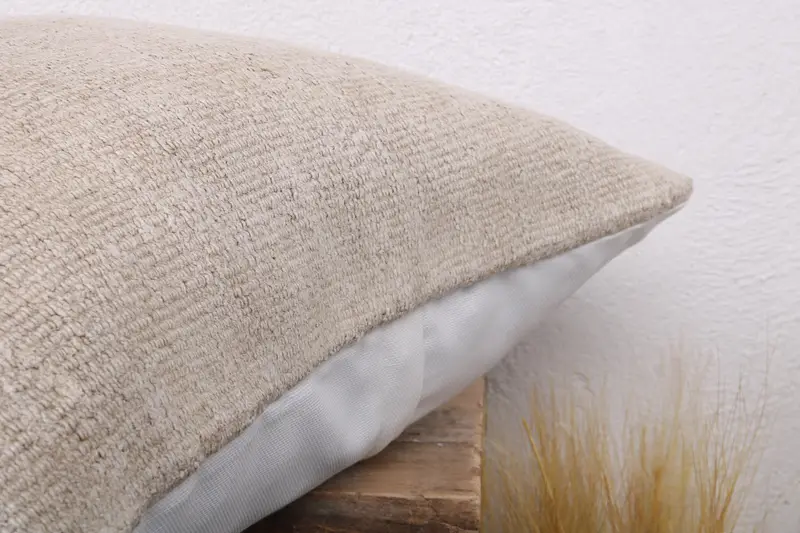18x18 Beige Pillow Sham, Pillow Cover, Kilim Pillow Cover, Turkish Kilim Pillow, Cotton Pillow Sham, Vintage Kilim Throw Pillow - 6