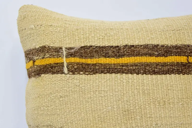 Handmade Kilim Cushion, Pillow Case, Nomadic Pillow Sham, Kilim Pillow Cover, 16x16 Beige Pillow, Tapestry Pillow Cover, Boho Pillow - 2