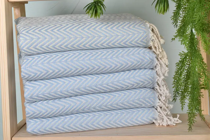 Personalized Gift For Her, Custom Turkish Towel, 70x40 Cotton Zig zag Towel, Custom Wedding Gift, Housewarming Gift, Wedding Gift, Spa Towel - 2