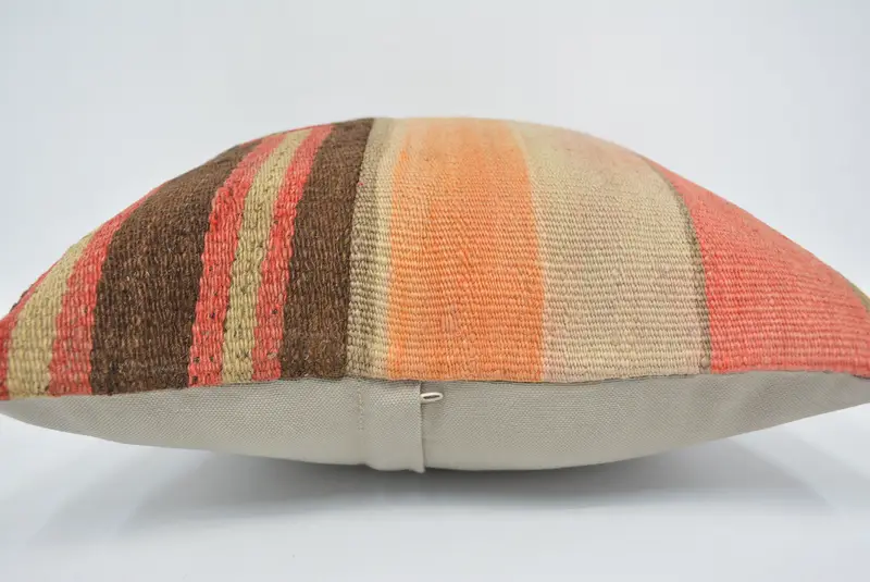 Pillow for Sofa, Ethnic Throw Pillow Sham, Pillow Case, Retro Pillow Sham, 16x16 Orange Pillow Case, Boho Pillow Sham Cover, Turkish Kilim Pillow - 5