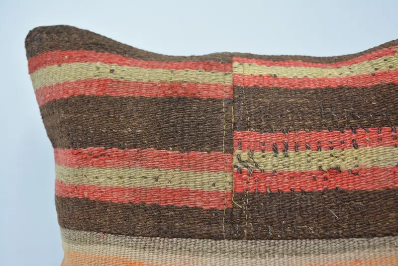 Pillow for Sofa, Ethnic Throw Pillow Sham, Pillow Case, Retro Pillow Sham, 16x16 Orange Pillow Case, Boho Pillow Sham Cover, Turkish Kilim Pillow - 2