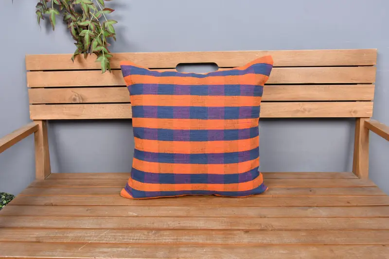 20x20 Orange Pillow Sham, Turkish Pillow, Ethnical Kilim Rug Pillow, Toss Cushion Cover, Boho Pillow Sham Cover, Cushion Cover, Wholesale Pillow - 6