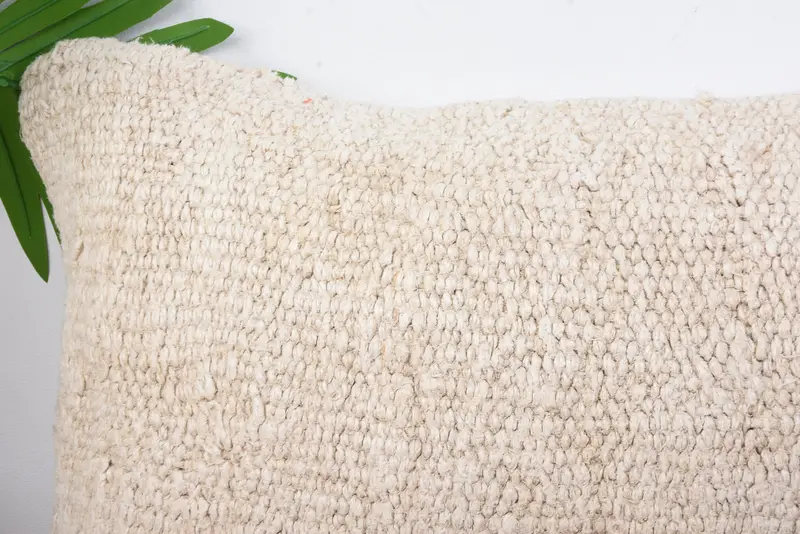 Crochet Pattern Pillow Case, Kilim Pillow, Boho Pillow Sham Cover, Pillow Sham, Gift Pillow, Boho Throw Pillow Cover, 12x20 Beige Pillow - 2