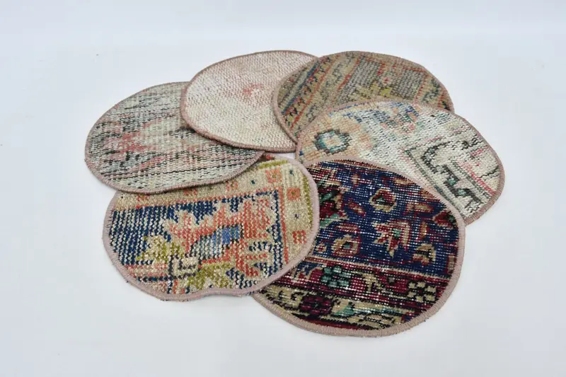 Bohemian Circle Placemat, Orange & Bronze Cotton Wool Decor