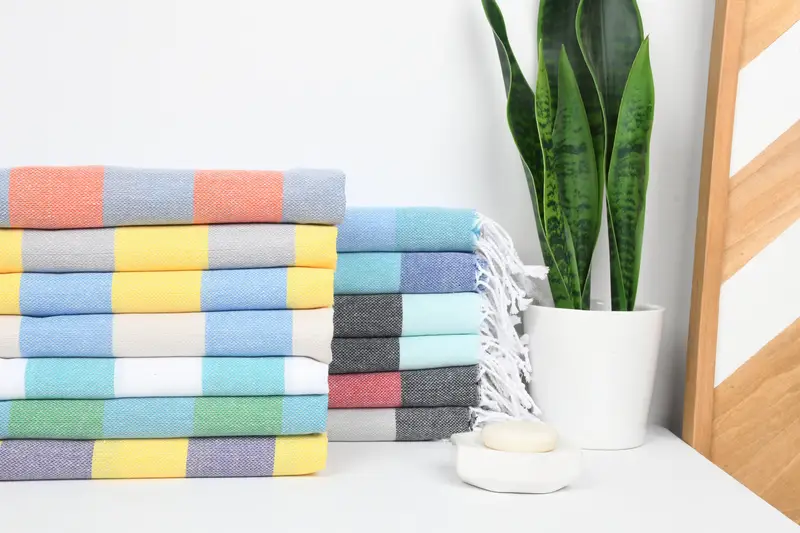 Hammam towel, Yoga Towel, Thin towel, 70x40 Cotton Striped Towel, Luxury towel, Bachelorette Party Gifts For Bride, Guest Towel, Bridal Shower Gifts - 2