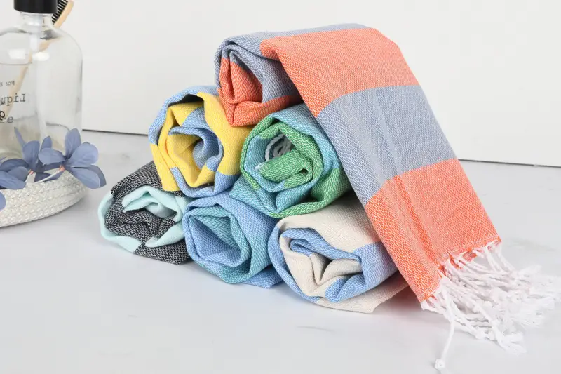 Hammam towel, Yoga Towel, Thin towel, 70x40 Cotton Striped Towel, Luxury towel, Bachelorette Party Gifts For Bride, Guest Towel, Bridal Shower Gifts - 5