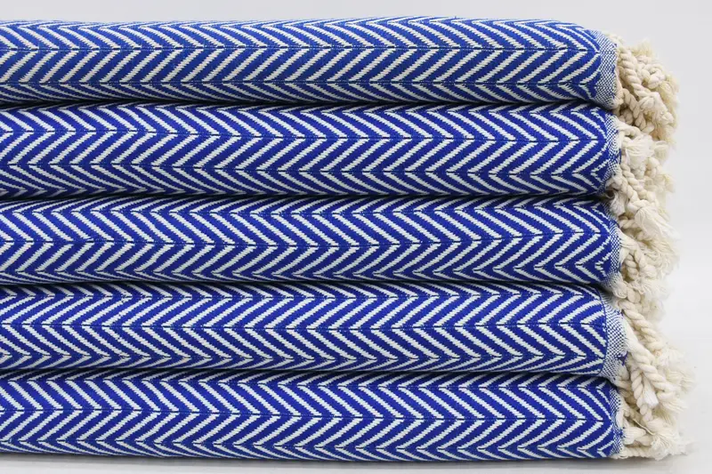 オーガニック 40x66 バスタオル、トルコ ペシュテマル、手織り - 1
