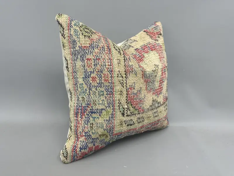 Kilim Pillow, Cushion Case, Nautical Throw Cushion Cover, Pillow for Sofa, 18x18 Purple Cushion, Aesthetic Pillow Case, Home Decor Pillow - 2