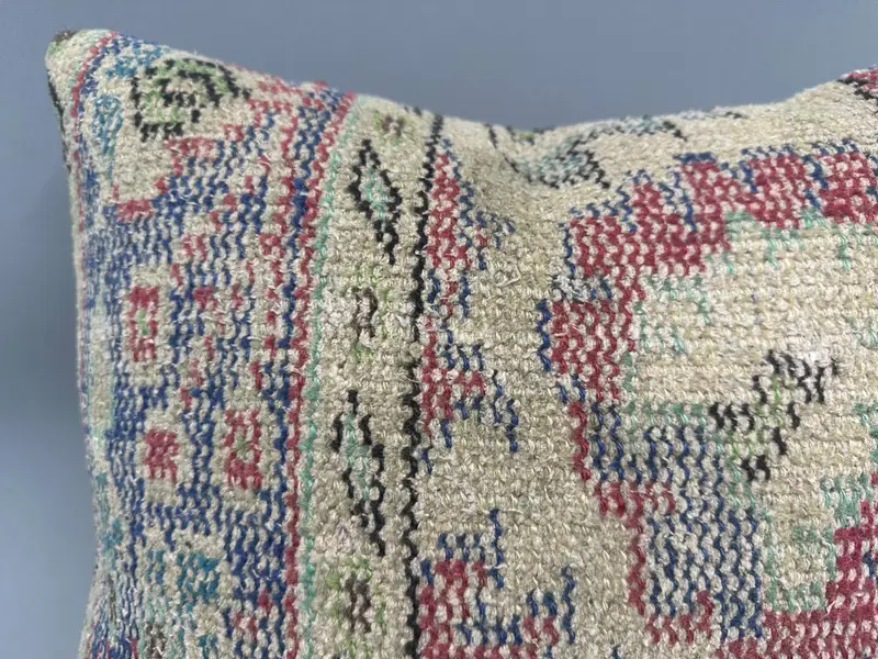 Kilim Pillow, Cushion Case, Nautical Throw Cushion Cover, Pillow for Sofa, 18x18 Purple Cushion, Aesthetic Pillow Case, Home Decor Pillow - 5