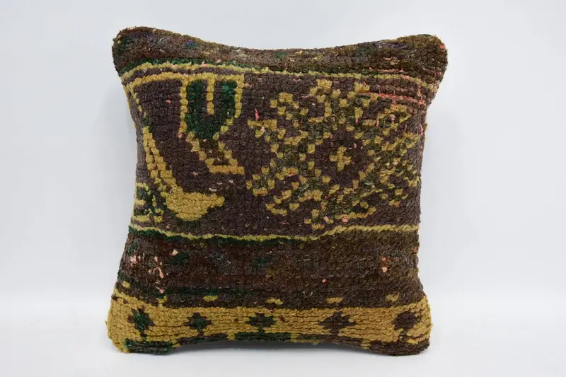 Throw Moroccan Wool Euro Sham, 12x12 inch DesignerBeige Cushion Case - 1