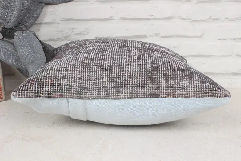 Bohemian Cushion Cushion Case, Kilim Cushion Sham, Pillow Sham, 14x14 Gray Pillow Sham, Home Decor Pillow, Vintage Kilim Throw Pillow - 5