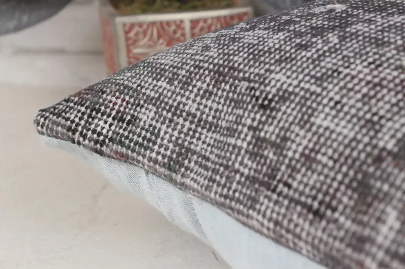 Bohemian Cushion Cushion Case, Kilim Cushion Sham, Pillow Sham, 14x14 Gray Pillow Sham, Home Decor Pillow, Vintage Kilim Throw Pillow - 7