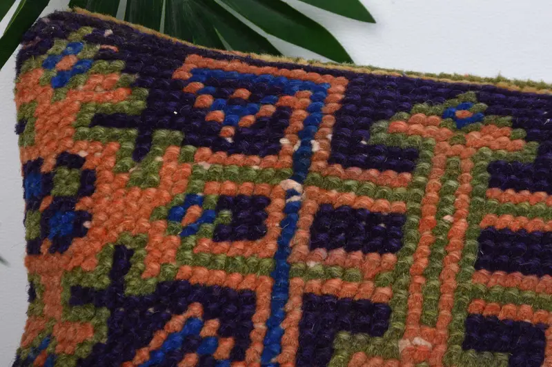 Ethnic Pillow, Designer Throw Pillow, Kilim Pillow, Aztec Pillow Sham, Kilim Cushion Sham, Cushion Case, 8x16 Blue Cushion Case, Kilim Pillow Cover - 2