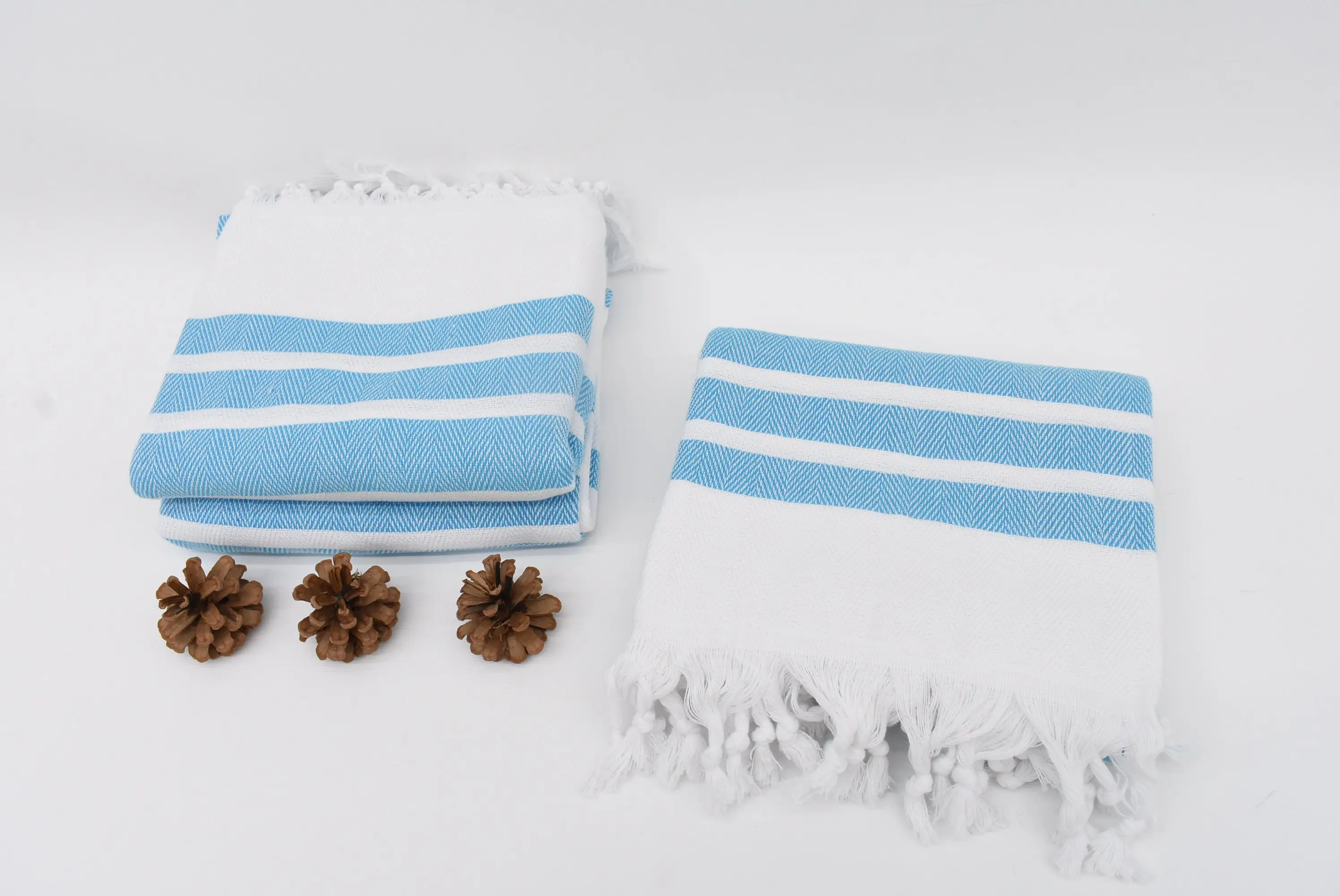 Turkish Beach Towel Personalized Organic Cotton Turquoise, 70x40 Inches - 1