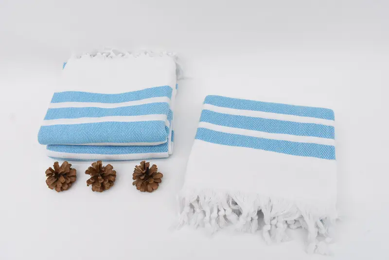 Turkish Beach Towel Personalized Organic Cotton Turquoise, 70x40 Inches