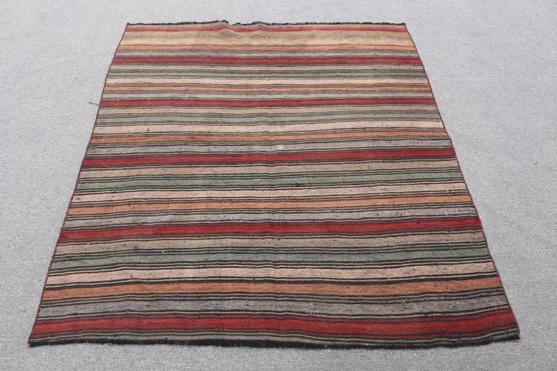 Regenbogen-Blumenteppich, 4,6 x 5,1 Fuß, lebendiges Dekor