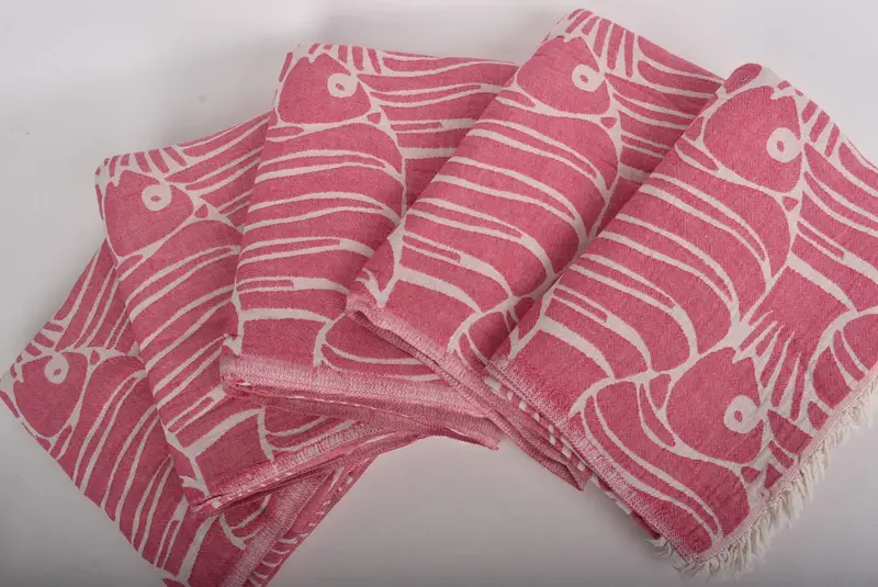 Personalized Blanket, 70x60 Cotton Fish Design Towel, Valentine Day Gift For Her, Bridesmaid Gifts, Throw Blanket, Throw Blanket for Bed - 3
