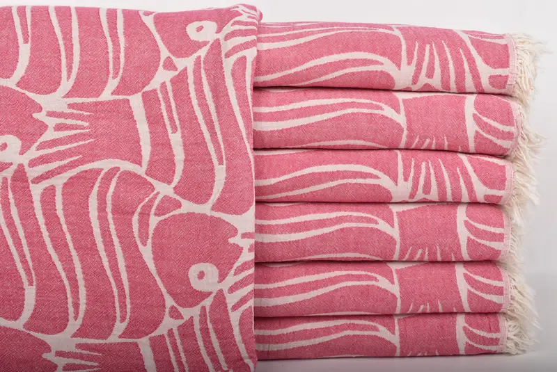 Personalized Blanket, 70x60 Cotton Fish Design Towel, Valentine Day Gift For Her, Bridesmaid Gifts, Throw Blanket, Throw Blanket for Bed - 1