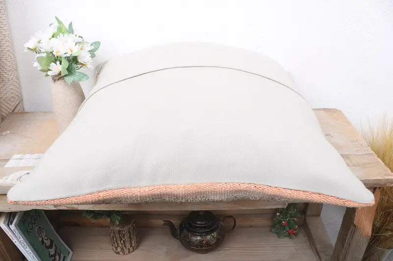 Vintage Pillow, Boho Pillow, Pillow Cover, Vintage Kilim Pillow, 18x18 Brown Pillow Cover, Sofa Bolster Cushion Cover - 7
