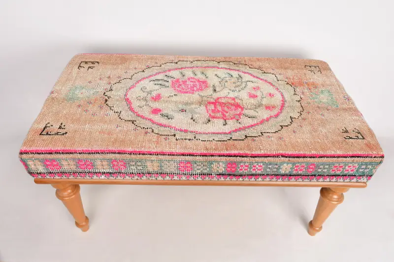 Modular Kilim-Inspired Ottoman Set, Medium Firm Foam-Filled Ottoman