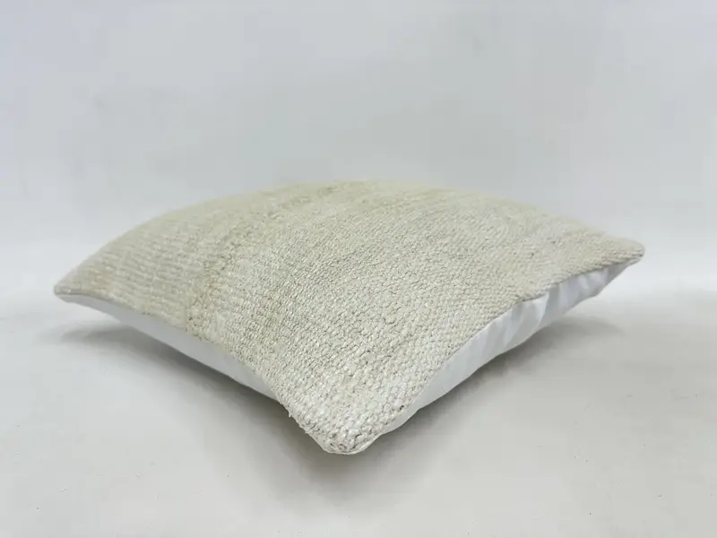 Turkish Kilim Pillow, 16x16 Beige Pillow, Handmade Pillow Sham, Home Decor Pillow, Vintage Pillow, Pillow Cover, Authentic Pillow - 6
