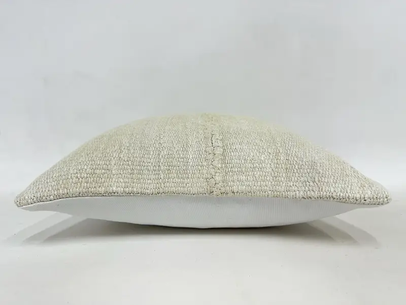 Turkish Kilim Pillow, 16x16 Beige Pillow, Handmade Pillow Sham, Home Decor Pillow, Vintage Pillow, Pillow Cover, Authentic Pillow - 5