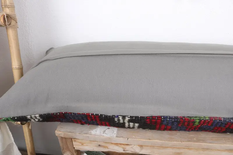 Kilim Pillow Cover, Authentic Cushion Cover, Pet Cushion Case, Vintage Pillow, 16x48 Blue Pillow, Antique Pillows, Pillow Cover - 6