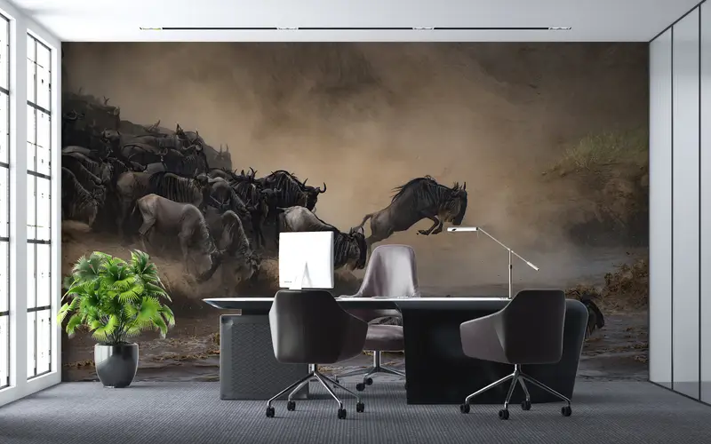 Helles Wallpapier, National Geographic Wall Art, Tapepaper -Schale und Stock, modernes Tapepapier, großartiges Migration Wandbild, - 7