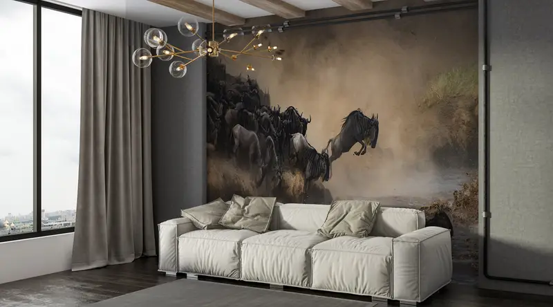 Helles Wallpapier, National Geographic Wall Art, Tapepaper -Schale und Stock, modernes Tapepapier, großartiges Migration Wandbild, - 4