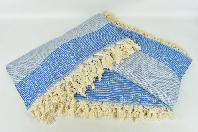 Organic Throw, Wedding Gift For Bride, Woven Blanket, Wedding Favors, Bachelorette Gifts, Best Friend Wedding Gift, 96x92 Cotton Striped Towel - 6