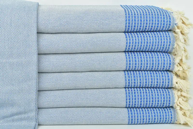 Organic Throw, Wedding Gift For Bride, Woven Blanket, Wedding Favors, Bachelorette Gifts, Best Friend Wedding Gift, 96x92 Cotton Striped Towel - 1