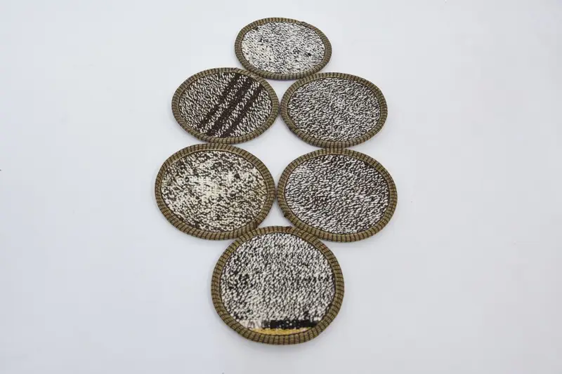 Gray and Brown Striped Coaster, Durable and Stylish Drink Coaster